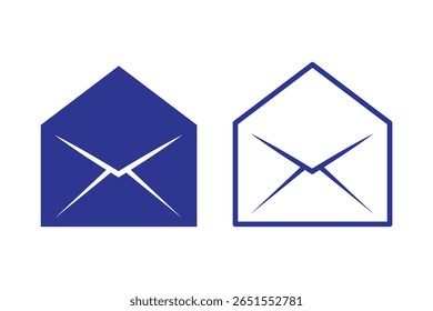 Umschlagsymbol, E-Mail-Nachrichtensymbol - E-Mail-Symbol-Schaltflächenzeichen, E-Mail-Glyphensymbol, Vektorgrafik, Folge 10.
