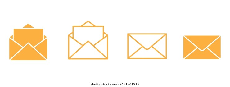 envelope icon, email message icon - Mail icon button sign, notification new message icons buttons