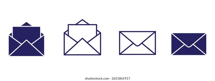 envelope icon, email message icon - Mail icon button sign, notification new message icons buttons