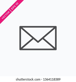 Envelope Icon, Email Icon, Vector for Web, Outline Style 