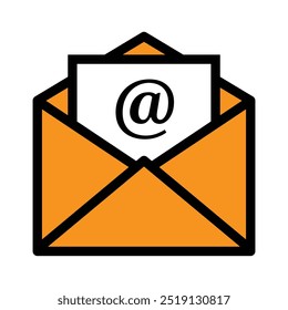 envelope icon. emails and messages. flat design style. Suitable for sending files, files, data, interactions. vector design template