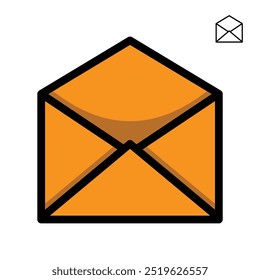 envelope icon. emails and messages. flat design style. Suitable for sending files, files, data, interactions. vector design template