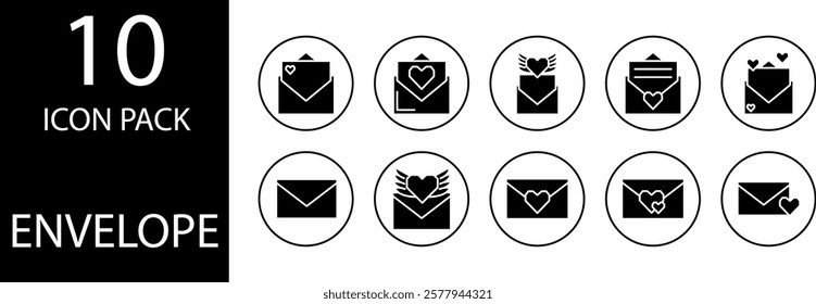 Envelope icon in flat design style, perfect for user interface (UI) design.