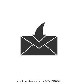 Envelope icon flat. Illustration isolated vector sign symbol