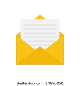 Envelope icon flat style simple design