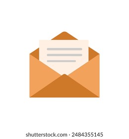 Envelope icon with flat style. Simple envelope vector illustration