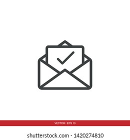 Envelope Icon Flat Vector Illustration - Vector