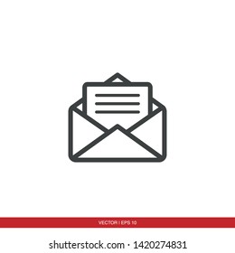 Ilustración de vectores planos de icono de sobre - Vector