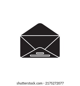 envelope icon glyph style design. envelope icon vector illustration. isolated on white background.