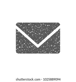 Envelope icon in grunge texture. Vintage style vector illustration.