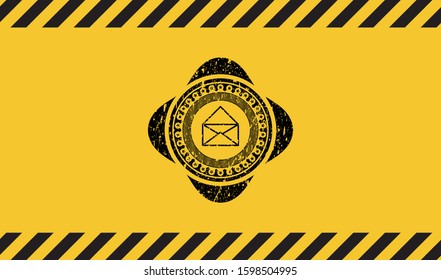 envelope icon grunge warning sign emblem. Vector Illustration. Detailed.