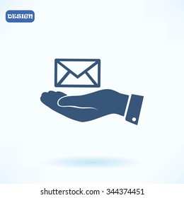 envelope icon in hand 