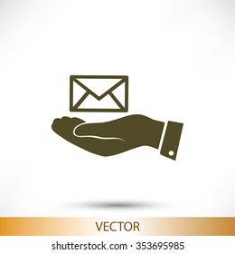 envelope icon in hand 