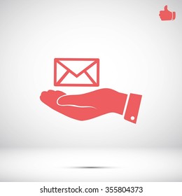 envelope icon in hand 