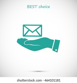 envelope icon in hand 