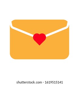 envelope icon. illustration love letter. icon envelope love on white background.