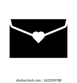envelope icon. illustration love letter. icon envelope love on white background.