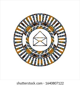 envelope icon inside arabic emblem. Arabesque decoration.