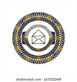 icono de sobre dentro del emblema de estilo árabe. Decoración árabe.