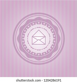 envelope icon inside badge with pink background