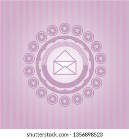 envelope icon inside badge with pink background