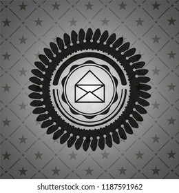 envelope icon inside black emblem. Vintage.