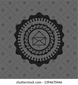 envelope icon inside black emblem. Vintage.