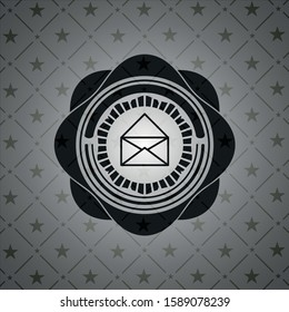 envelope icon inside black emblem. Vintage.