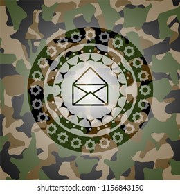 envelope icon inside camouflage texture