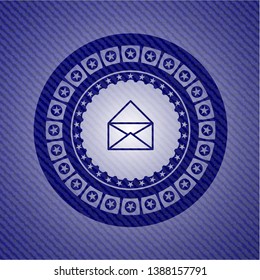 envelope icon inside denim background