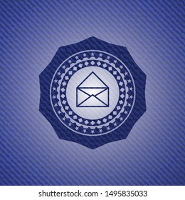 envelope icon inside emblem with jean high quality background