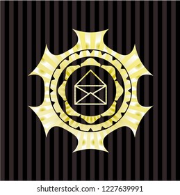 envelope icon inside gold badge or emblem