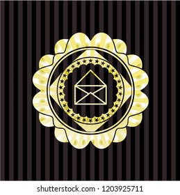 envelope icon inside gold shiny badge
