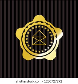 envelope icon inside gold shiny emblem