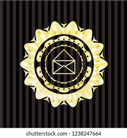 envelope icon inside golden badge or emblem