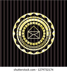 envelope icon inside golden badge