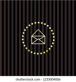 envelope icon inside golden emblem