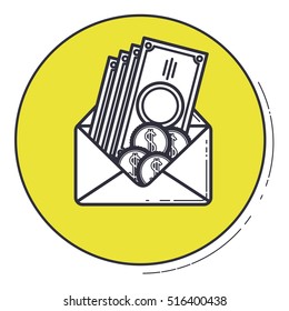 Envelope icon inside green button design