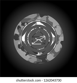 envelope icon inside grey camo emblem