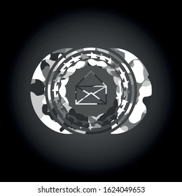 envelope icon inside grey camo texture