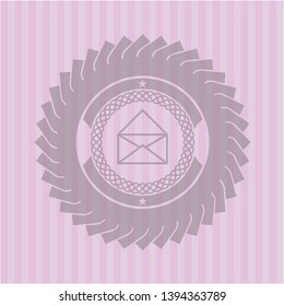 envelope icon inside pink icon or emblem