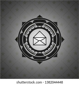 envelope icon inside realistic dark emblem