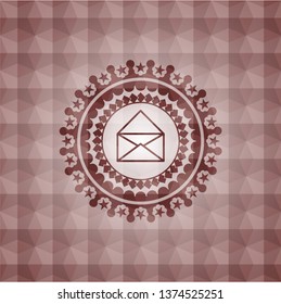 envelope icon inside red geometric badge. Seamless.