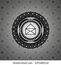 envelope icon inside retro style black emblem