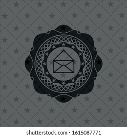 envelope icon inside retro style black emblem