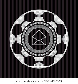 envelope icon inside silvery badge
