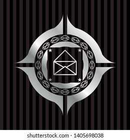 envelope icon inside silvery shiny badge