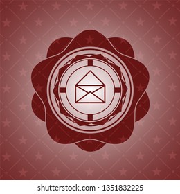 envelope icon inside vintage red emblem