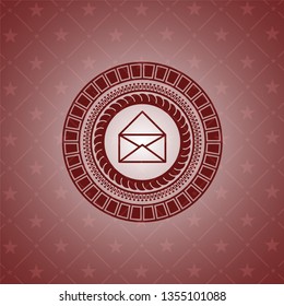 envelope icon inside vintage red emblem