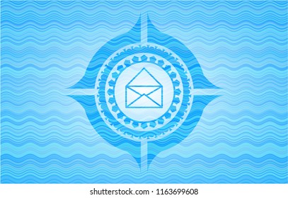 envelope icon inside water wave representation emblem.